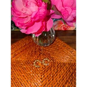 Lilly Pulitzer 1.25” Gold Tone Chunky Twisted Hoop Earrings GUC